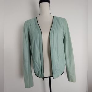Trouvé Mint Buttery Leather Zip Up Moto Jacket Size M